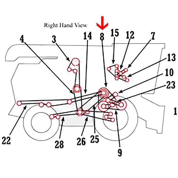 Aftermarket H75816 New Cylinder Intermediate Shaft Belt Fits John Deere Combine 3300 4400 COB40-0805 - main